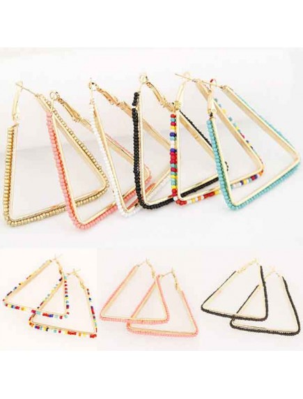RAT1048W - Aksesoris Anting Simple Triangle Beads