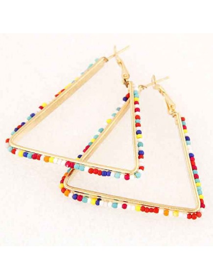 RAT1048W - Aksesoris Anting Simple Triangle Beads