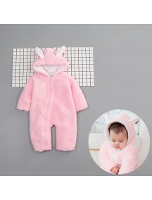 KA0106W - Winter Jacket Bayi Bunny Pink Fleece Romper