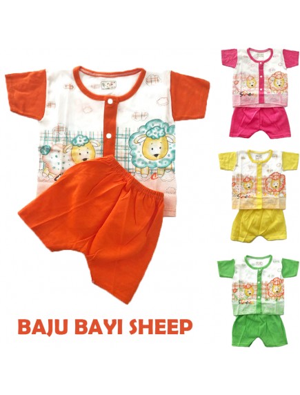 KA0120W - Baju Anak Bayi Sheep / Piyama Anak Set Pendek (18-24 bln)