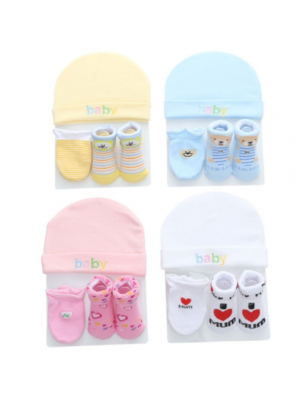 KA0161W - Premium Gift Set Topi, Sarung Tangan, Kaus Kaki Bayi Newborn