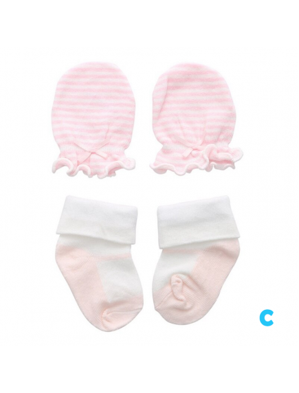KA0164W - Kaus Kaki Sarung Tangan Bayi Perempuan Newborn Set 