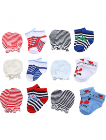 KA0165W - Kaus Kaki Sarung Tangan Bayi Laki-Laki Newborn Set