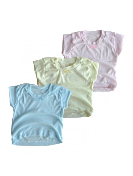 KA0009W - Kaos Oblong Polos Anak Bayi Hiasan Pita