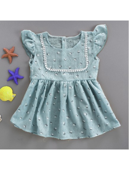 KA0053W - Baby Dress Bayi Perempuan Grey Flower