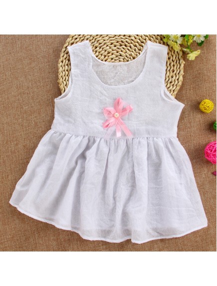 KA0059W - Baby Dress Bayi Perempuan White Bow