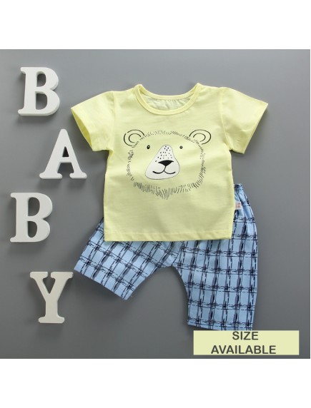 KA0062W - Baju Balita Baby Boy Yellow Lion Set (0-24 bln)