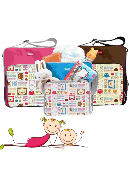 KB0032W - Travelling Diaper Bag Tas Bear Perlengkapan Bayi Motif