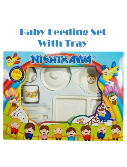 KB0042 - Baby Gift Feeding Set Makan Bayi White Tray (Large)