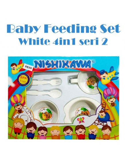 KB0046 - Baby Gift Feeding Set Makan Bayi White 4in1 (Seri 2)