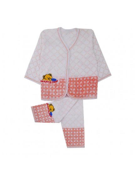 KA0001W - Pakaian Tidur Cartoon Sleeping Bear Baju & Celana Panjang