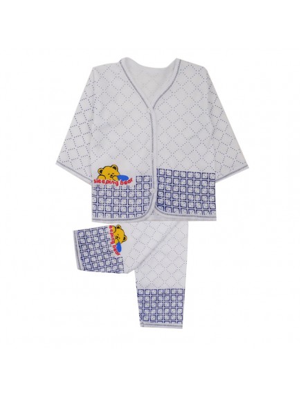 KA0001W - Pakaian Tidur Cartoon Sleeping Bear Baju & Celana Panjang