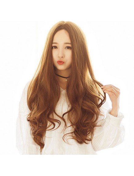 HO5233 - Hair Wig Rambut Palsu Curly Panjang (Light Brown)