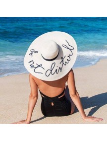 HO2526W -  Topi Pantai Sun Beach Hat Do Not Disturb