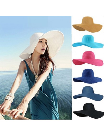 HO2529W -  Topi Pantai Sun Beach Hat Big Colour