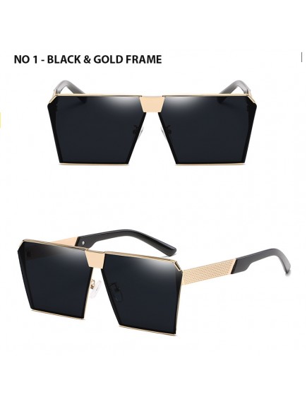 HO2511W - Kacamata Fashion Large Square Metal Sunglasses