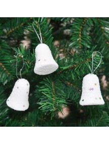 HO5386 - Christmas Ornament Foam Bell Salju Dekorasi Natal 6pc (8cm)