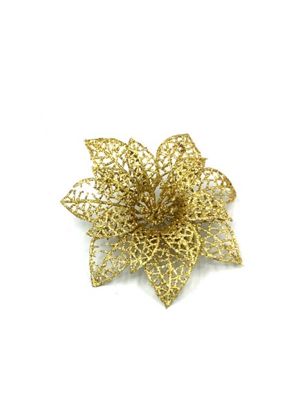 HO5404W - Dekorasi Bunga Artificial Glitter Natal