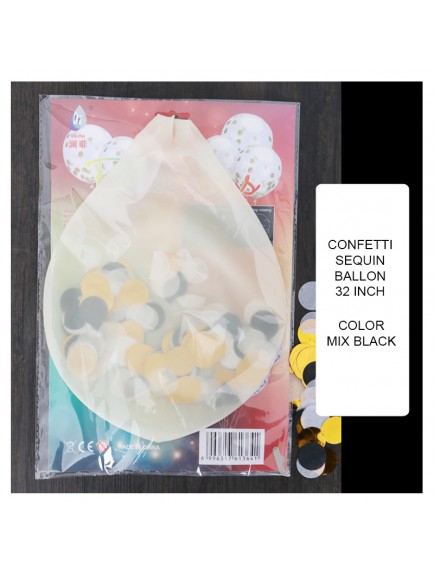 HO5429W - Transparan Balloon Sequin Confetti Balon Latex 36"