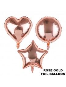 HO5439W - Balloon Foil Rose Gold Latex Nitrogen/Helium 18"