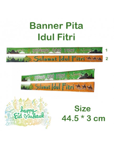 HO5466W - Banner Pita Bingkisan Lebaran Hiasan Idul Fitri 44.5 cm