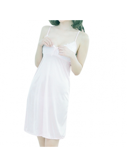 HO5481W - Sexy Lingerie Dress Baju Tidur Satin Babydoll Big Size (Set)