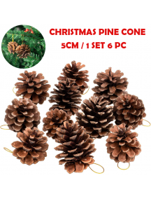HO5513 - Dekorasi Pohon Natal Pine Cone Christmas Ornament Set (5cm) 