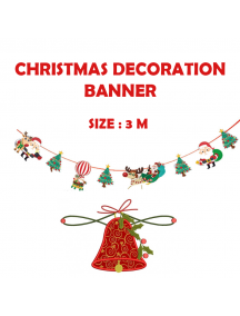HO5535 - Dekorasi Ornament Banner Natal Flag Santa Claus Christmas