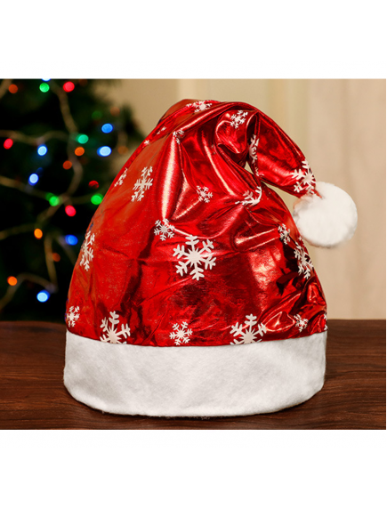 HO5540 - Aksesoris Topi Natal Shiny Snowflake Christmas Santa Hat