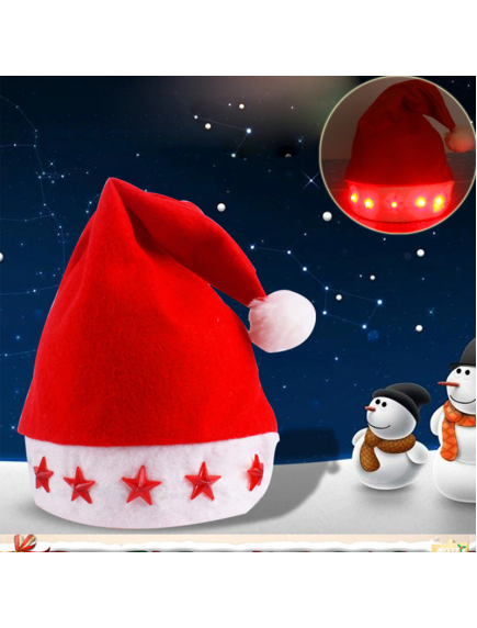 HO5556 - Aksesoris Topi Natal Five Star Led Christmas Hat