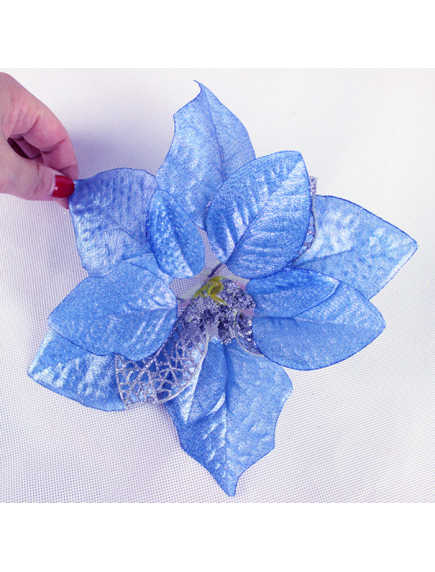 HO5537W - Dekorasi Christmas Flower Ornament Bunga Artificial Glitter Natal