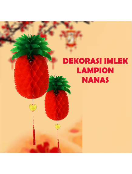 HO5682 - Hiasan Dekorasi Imlek Chinese New Year Lampion Nanas Merah (38 cm)