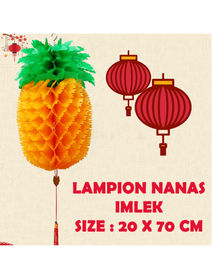 HO5689 - Hiasan Dekorasi Imlek Chinese New Year Lampion Nanas Kuning (60 cm)