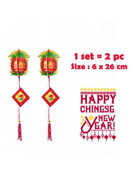 HO5690 - Hiasan Dekorasi Imlek Chinese New Year Mini Pineapple Set (26 cm)