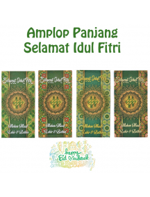 HO5703 - Premium Amplop/Angpao Panjang Idul Fitri isi 6 pc Hijau (Large)