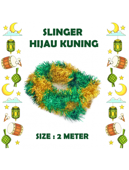 HO5708 - Dekorasi Slinger Lebaran / Idul Fitri Hijau Kuning