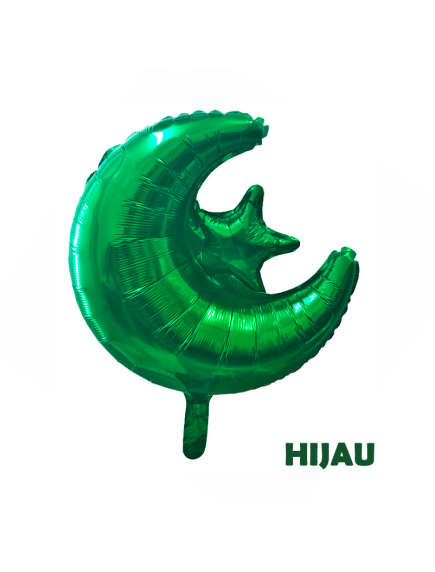 HO5710W - Hiasan Balon Bulat Foil Bulan Bintang Ornament Idul Fitri 