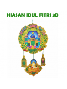 HO5716 - Dekorasi Hiasan Idul Fitri Gantung 3D Selamat Hari Raya Premium