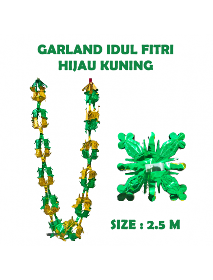 HO5717 - Dekorasi Hiasan Idul Fitri Garland Hijau Kuning