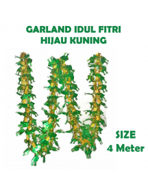 HO5724 - Dekorasi Hiasan Idul Fitri Garland Gold Green Ketupat