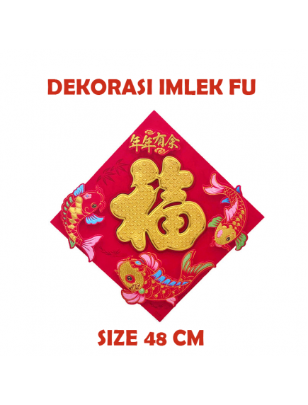 HO5755 - Hiasan Dekorasi Imlek Chinese New Year Tempelan Fu 3D