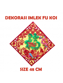 HO5756W - Hiasan Dekorasi Imlek Chinese New Year Tempelan Fu Koi 3D