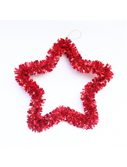 HO5763W - Party / Christmas Decoration Star Wreath 35 cm 