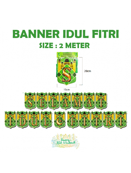 HO5768 - Banner Lebaran Ornament/Hiasan Selamat Idul Fitri
