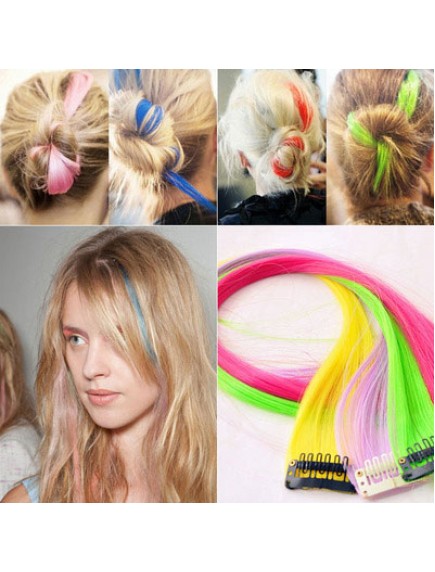 HO2379B - Clip Hair Wig Rambut Warna (Pink) #C36