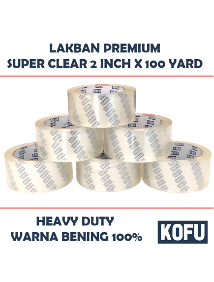 KF1008 - Lakban Bening Super / Super Clear OPP Tape 2" (48mm x 100yard)