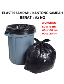 KF1015 - Plastik Sampah / Kantong Sampah Trash Bag Hitam (50x75 cm)