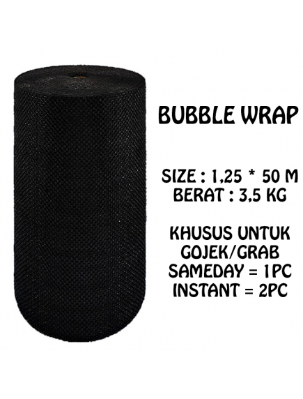 KF1021 - GOJEK/GRAB Premium Bubble Wrap Hitam Packing 125cm x 50m
