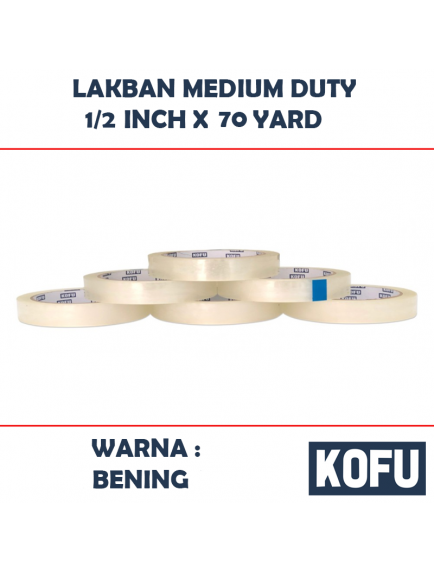 KF1022 - Lakban Medium 12mm / OPP Tape 1/2" (12mm x 70yard)