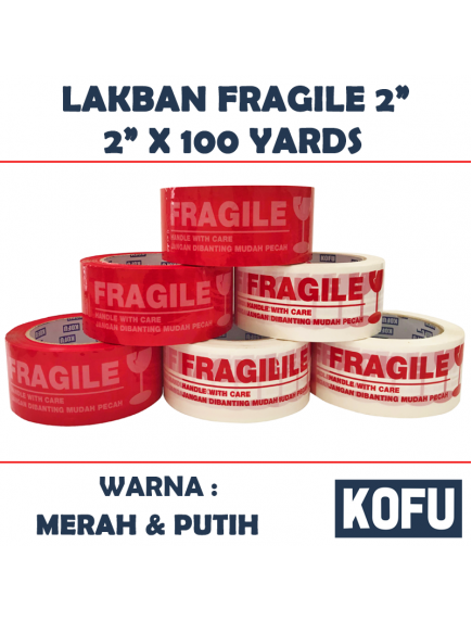 KF1035W - Lakban Fragile 48mm / OPP Tape 2" (48mm x 100yard)